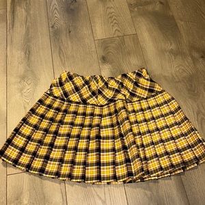 Yellow plaid tennis skirt